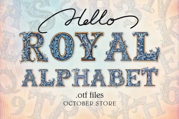 Blue Royal Alphabet Font