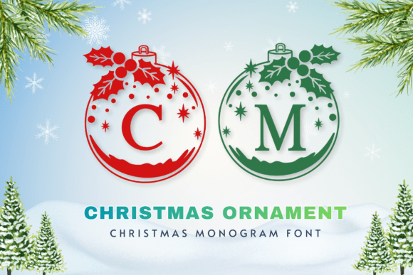 Christmas Ornament Monogram Font