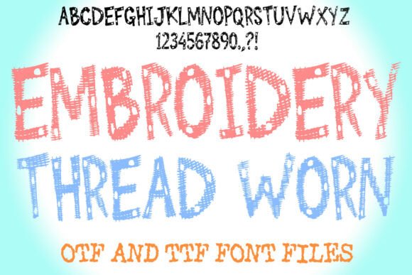 Embroidery Thread Worn Font