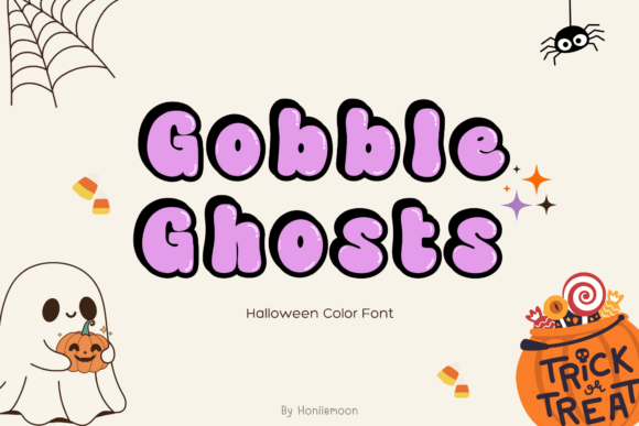 Gobble Ghosts: A Spooky Color Font for Halloween Design