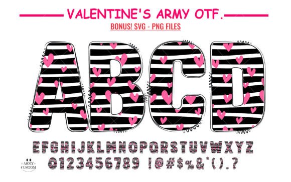 Love Valentine’s Stripe Heart Font