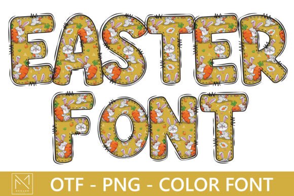 Spring Bunny Alphabet Font