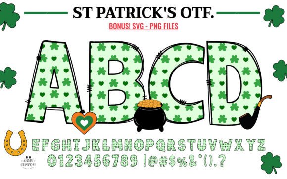 St. Patrick’s Day Shamrock Hearts Font